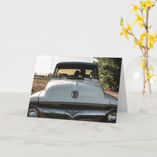 Happy Jubileum  paar in de Kaart van de auto (Gele Bloem)