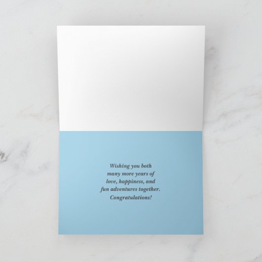 Happy Jubileum Paar Ocean Beach Aangepaste naam Kaart (Binnen)