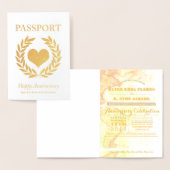 Happy Jubileum Party Gold Passport Folie Kaarten (Display)