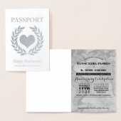 Happy Jubileum Party Silver Passport Folie Kaarten (Display)