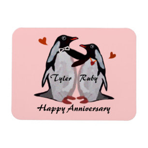 Happy Jubileum Penguin Love Magnet Magneet