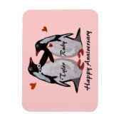 Happy Jubileum Penguin Love Magnet Magneet (Verticaal)