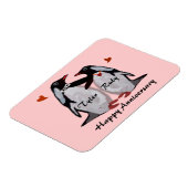 Happy Jubileum Penguin Love Magnet Magneet (Linkerzijde)