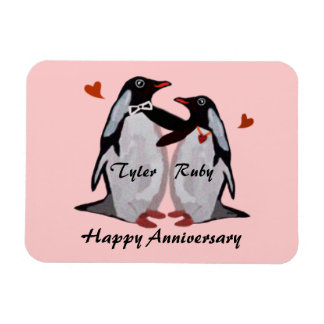 Happy Jubileum Penguin Love Premium Magnet Magneet