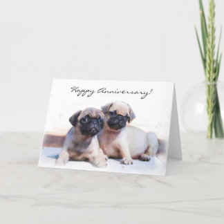 Happy Jubileum Pug puppies wenskaart Kaart