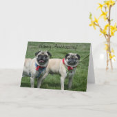 Happy Jubileum Pug Wenskaart Kaart (Gele Bloem)