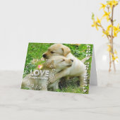 Happy Jubileum (Puppies) - Christelijk Kaart (Gele Bloem)