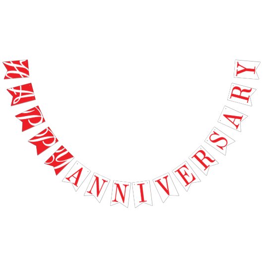HAPPY JUBILEUM RED DECOR VLAGGETJES (Alle)