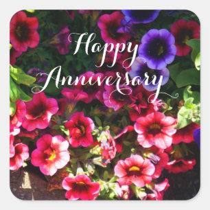 Happy Jubileum Red Petunias #1 Stickers