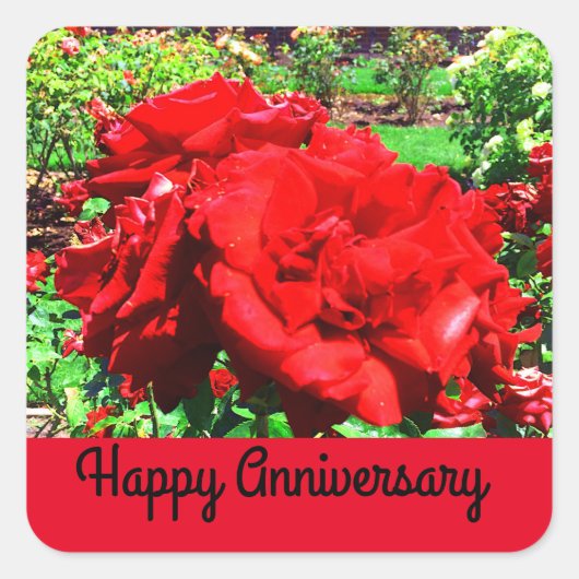 Happy Jubileum Red Rose #1 Stickers (Voorkant)