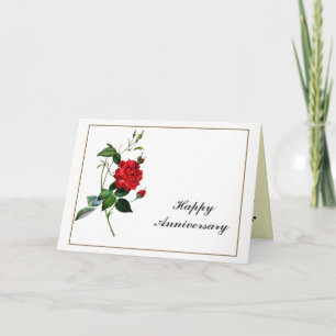 Happy Jubileum Red Rose, Pierre Joseph Redouté Kaart