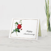 Happy Jubileum Red Rose, Pierre Joseph Redouté Kaart (Voorkant)