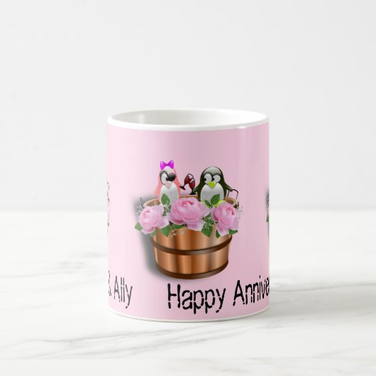 Happy Jubileum Red Wine Penguin Mok (Center)