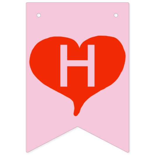 Happy Jubileum Rode harten Roze Bunting Banner (Eerste vlag)