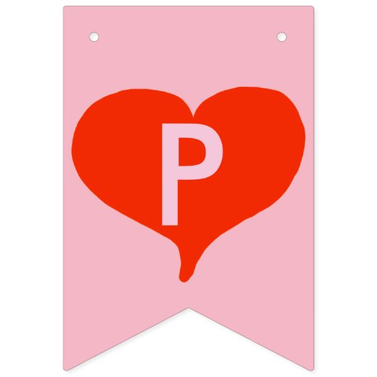 Happy Jubileum Rode harten Roze Bunting Banner (Derde vlag)