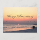 Happy Jubileum - Romantisch paar strand zonsonderg Briefkaart (Voorkant)