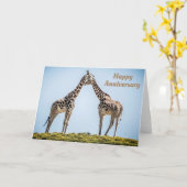 Happy Jubileum Romantische Giraffes zoenen Kaart (Gele Bloem)