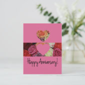 Happy Jubileum rozen Briefkaart (Staand voorkant)