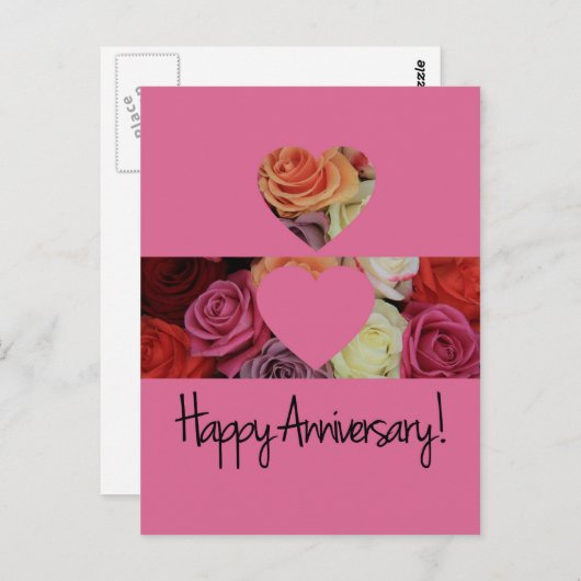 Happy Jubileum rozen Briefkaart (Voorkant / Achterkant)