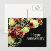 Happy Jubileum rozen Briefkaart (Voorkant / Achterkant)