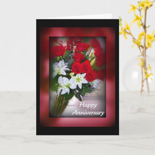 Happy Jubileum Rozen Kaart (Gele Bloem)