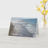 Happy Jubileum Sandy Beach Ocean Waves Kaart (Gele Bloem)