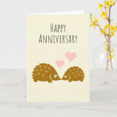 Happy Jubileum- Schattigee Hedgehog Couple Kaart (Gele Bloem)