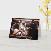 Happy Jubileum - Schattigee katten die samen loung Kaart (Gele Bloem)