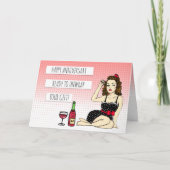 Happy Jubileum, Sexy Flirty Retro Lady in Bow Kaart (Voorkant)