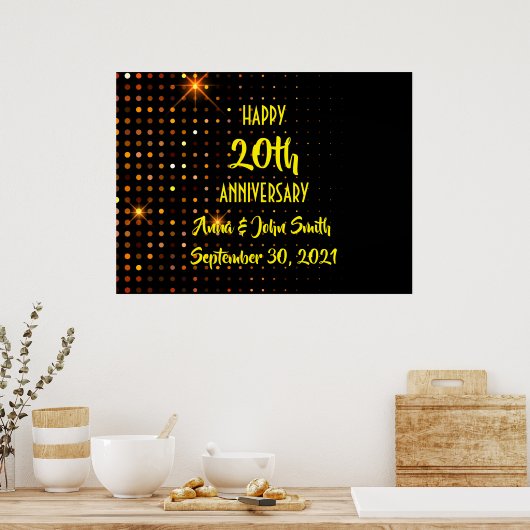  Happy Jubileum sparkle glitter Poster (Keuken)