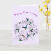 Happy Jubileum - Spring Joy - Hummingvogels Kaart (Gele Bloem)