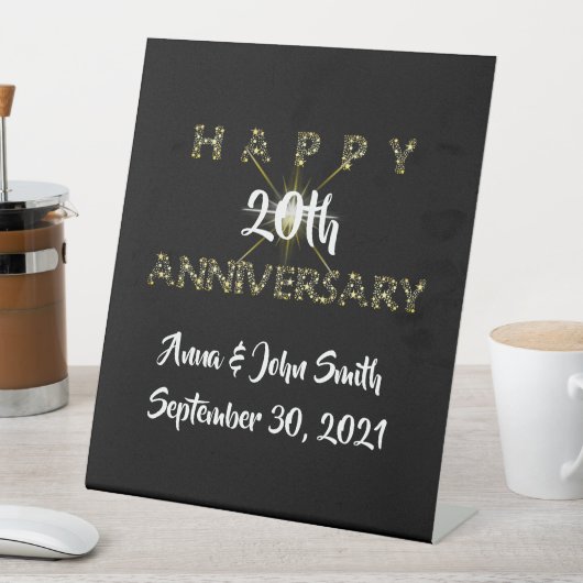  Happy Jubileum starry Reclamebord Met Voetstuk (Insitu)