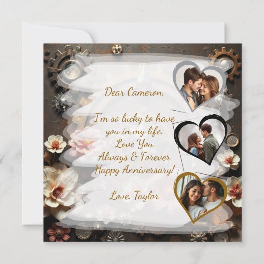 Happy Jubileum Steampunk Thema Kaart (Achterkant)