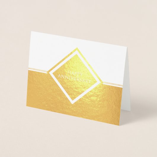 Happy Jubileum Stripes Folie Kaarten (Voorkant)