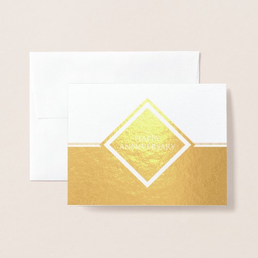 Happy Jubileum Stripes Folie Kaarten (Met envelop)