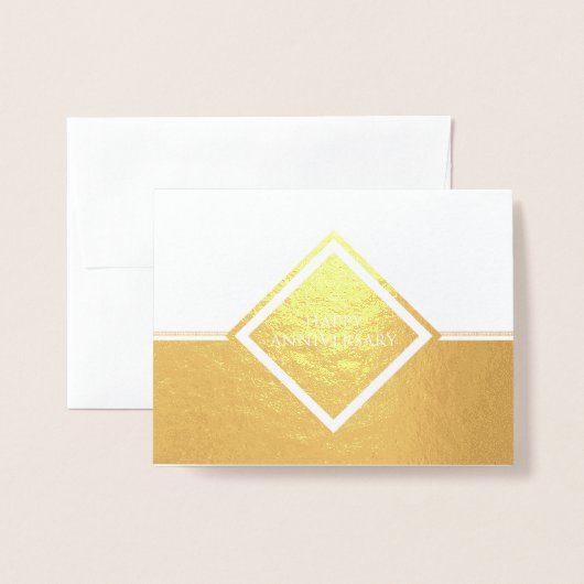 Happy Jubileum Stripes Folie Kaarten (Voorkant met envelop)