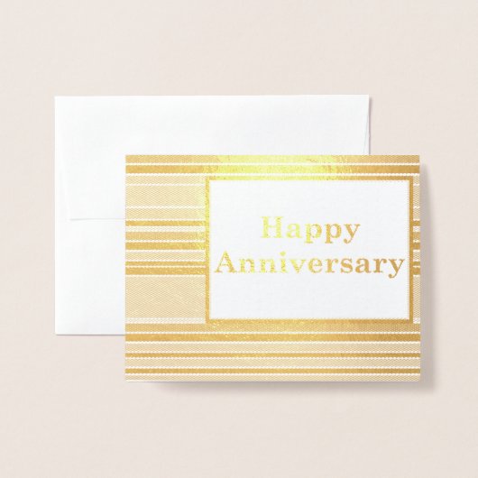 Happy Jubileum Stripes Folie Kaarten (Voorkant met envelop)