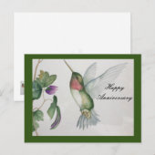 Happy Jubileum Stylish Sweet Hummingbird Briefkaart (Voorkant / Achterkant)