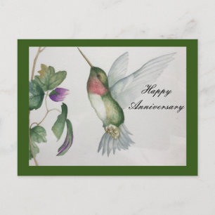 Happy Jubileum Stylish Sweet Hummingbird Briefkaart