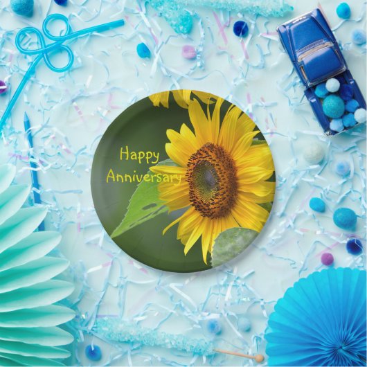 Happy Jubileum Sunflower Paper Bord (Feest)