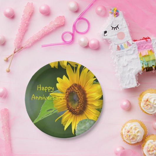 Happy Jubileum Sunflower Paper Bord (Feest)