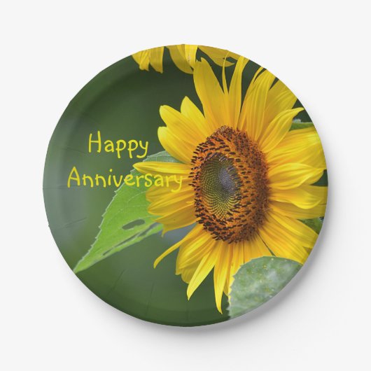 Happy Jubileum Sunflower Paper Bord (Voorkant)