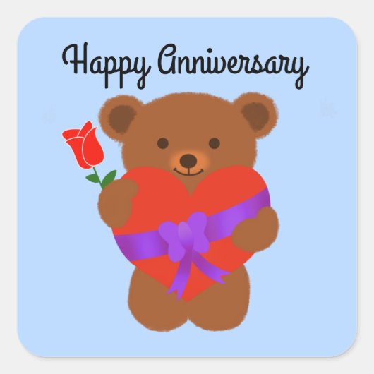 Happy Jubileum Teddy Bear #1 Stickers (Voorkant)
