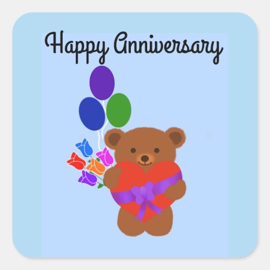 Happy Jubileum Teddy Bear #3 Stickers (Voorkant)