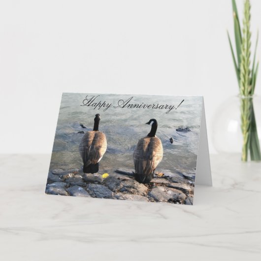 Happy Jubileum Twee Canadese ganzen wenskaart Kaart (Voorkant)