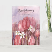 Happy Jubileum Valentijnsdag Schrift Tulp Kaart (Voorkant)