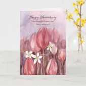 Happy Jubileum Valentijnsdag Schrift Tulp Kaart (Gele Bloem)