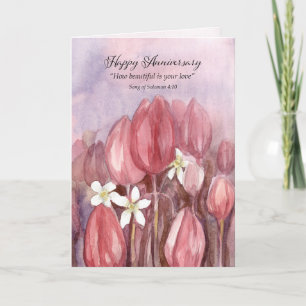 Happy Jubileum Valentijnsdag Schrift Tulp Kaart