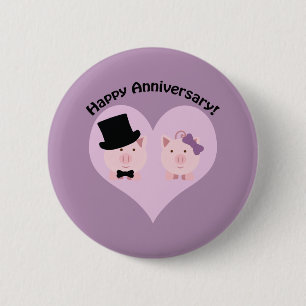 Happy Jubileum varparen Ronde Button 5,7 Cm