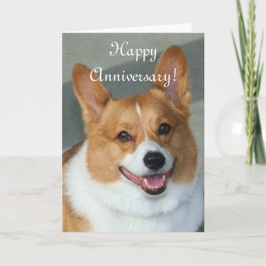Happy Jubileum Welsh Corgi Wenskaart Kaart (Voorkant)
